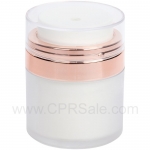 Airless Jar, Frosted Cap, Shiny Rose Gold, PP Inner Cup with Frosted Outer, 30 mL